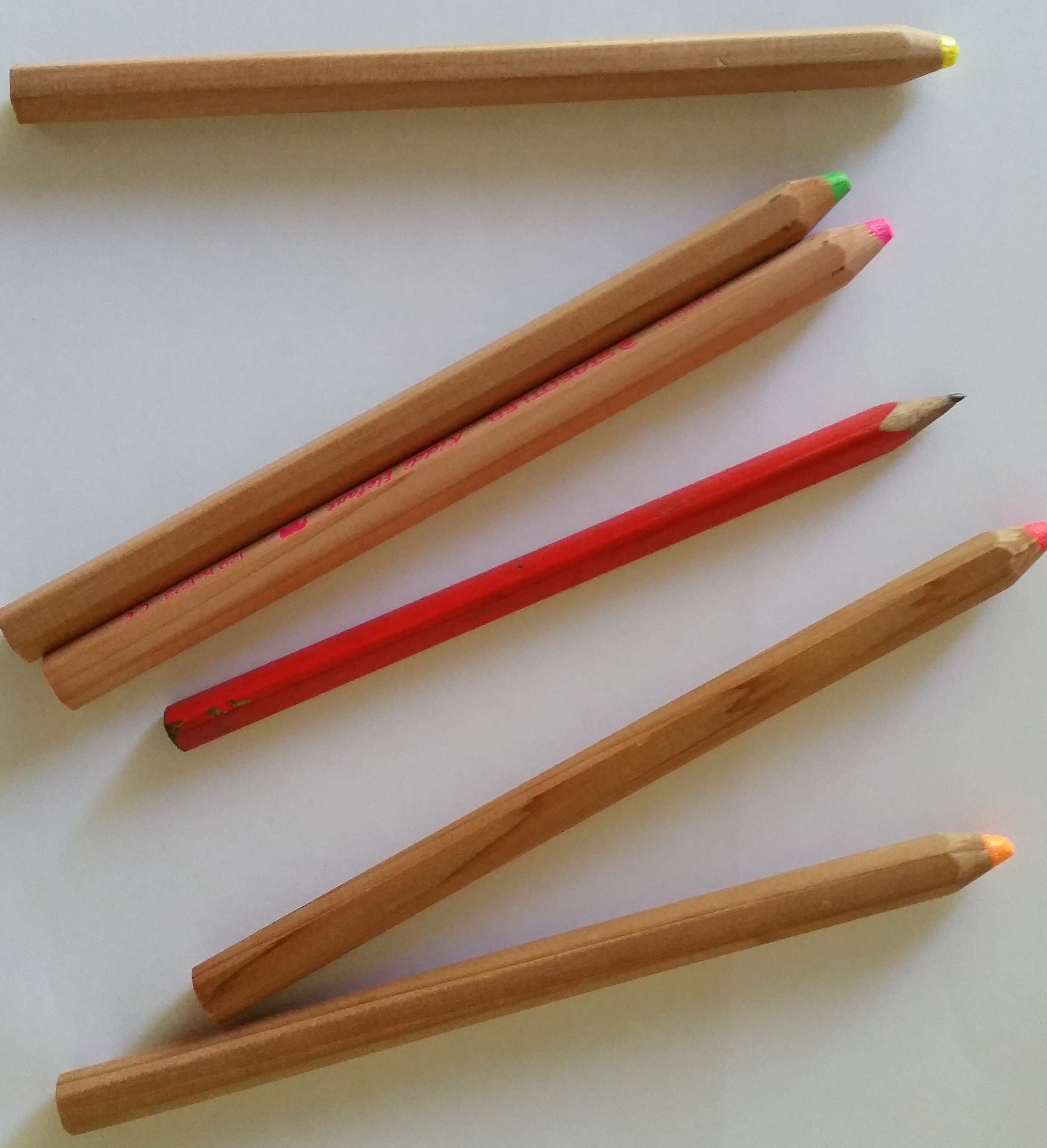 An example of several chunky pencils crayons that a child might use to learn good pencil control. 