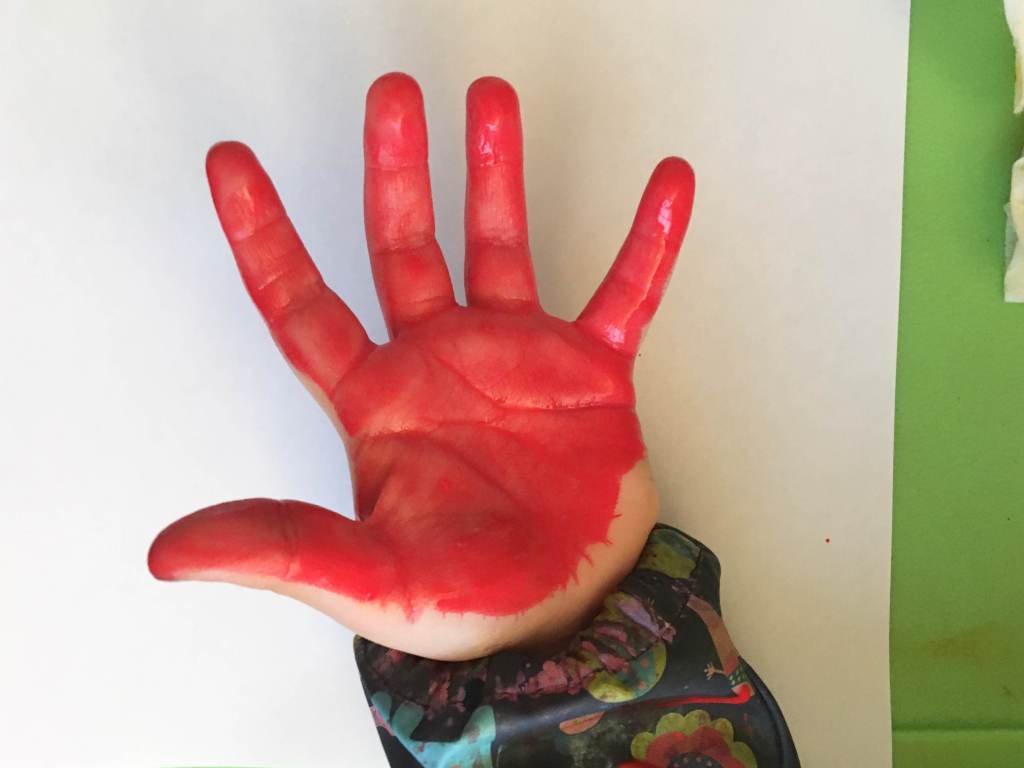 Paint one hand red...