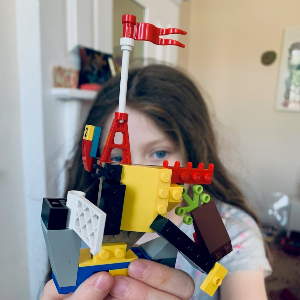 'Boat' – An abstract Lego creation created by a child using a limited set of random blocks